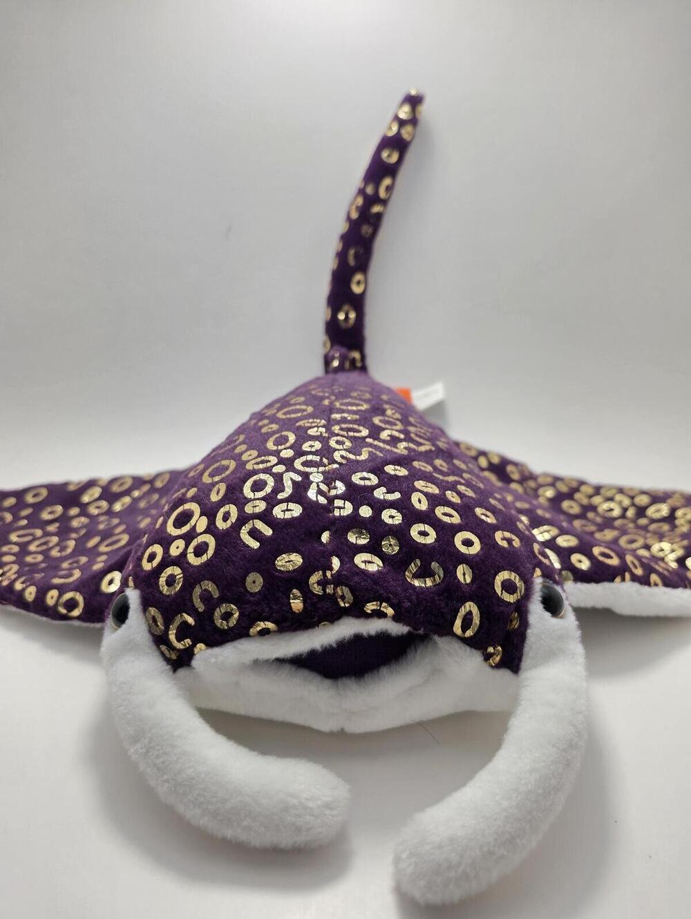 WILD REPUBLIC Spotted Purple Gold Sting Ray Stuffed Sea Creature! (13 inch)